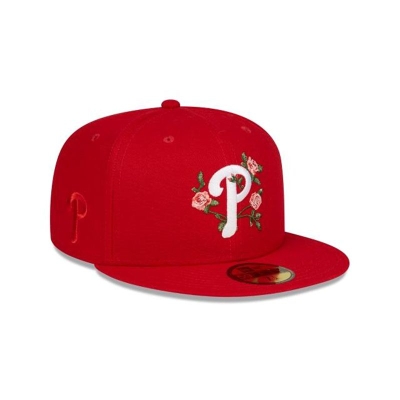 Red Philadelphia Phillies Hat - New Era MLB Bloom 59FIFTY Fitted Caps USA4681079